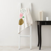 Cute Pineapple Rozen Bouquet Pink Sherpa Deken (In situ)