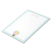 Cute Pineapple Rozen Bouquet Pink Turquoise Big Notitieblok (Schuin)