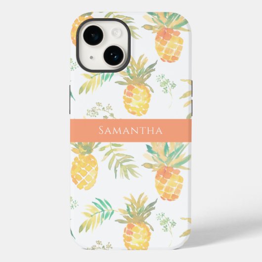 Cute Pineapple Summer Pattern Name Case-Mate iPhone Case (Achterkant)