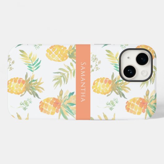 Cute Pineapple Summer Pattern Name Case-Mate iPhone Case (Achterkant (horizontaal))