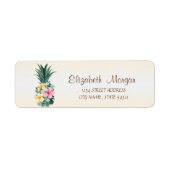 Cute Pineapple Tropical Flowers Address Label (Voorkant)