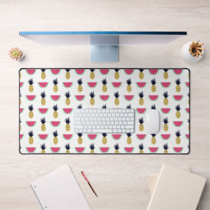 Cute Pineapple & Watermelon Doodle Pattern Bureaumat