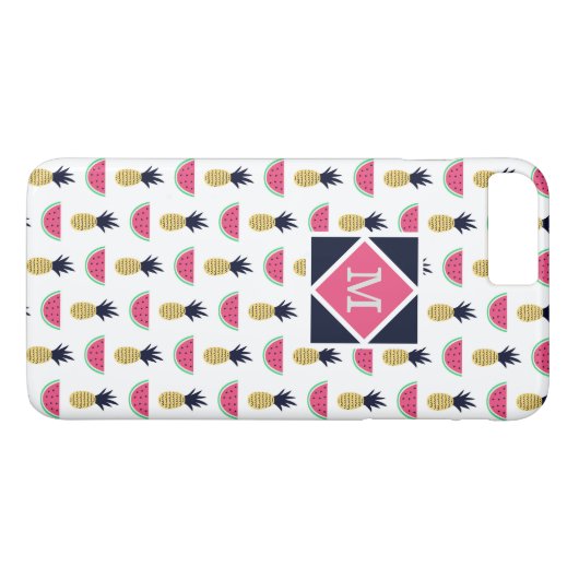 Cute Pineapple & Watermelon Doodle Pattern Case-Mate iPhone Case (Achterkant (Horizontaal))