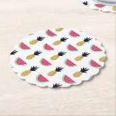 Cute Pineapple & Watermelon Doodle Pattern Kartonnen Onderzetters (Gekanteld)