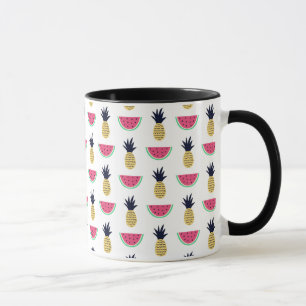 Cute Pineapple & Watermelon Doodle Pattern Mok