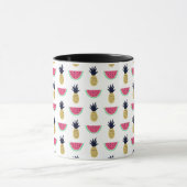 Cute Pineapple & Watermelon Doodle Pattern Mok (Midden)