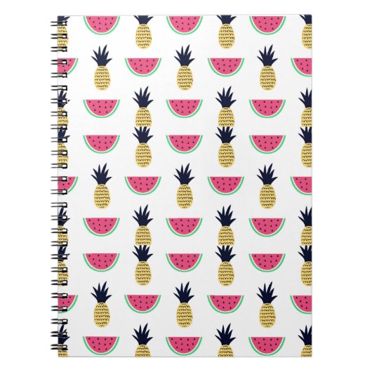 Cute Pineapple & Watermelon Doodle Pattern Notitieboek (Voorkant)
