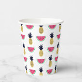 Cute Pineapple & Watermelon Doodle Pattern Papieren Bekers (Links)
