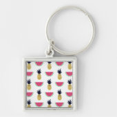 Cute Pineapple & Watermelon Doodle Pattern Sleutelhanger (Voorkant)