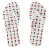 Cute Pineapple & Watermelon Doodle Pattern Teenslippers (Voetbed)