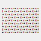 Cute Pineapple & Watermelon Doodle Pattern Theedoek (Horizontaal)