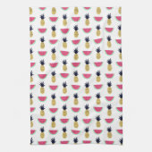 Cute Pineapple & Watermelon Doodle Pattern Theedoek (Verticaal)