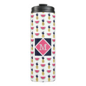 Cute Pineapple & Watermelon Doodle Pattern Thermosbeker (Voorkant)