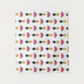 Cute Pineapple & Watermelon Doodle Pattern Wandkleed (Voorkant)