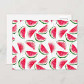 Cute Pineapple & Watermelon Pattern Briefkaart (Voorkant / Achterkant)