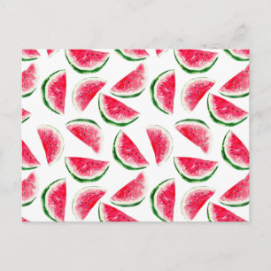 Cute Pineapple & Watermelon Pattern Briefkaart