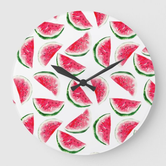 Cute Pineapple & Watermelon Pattern Grote Klok (Voorkant)