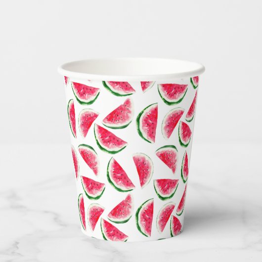 Cute Pineapple & Watermelon Pattern Papieren Bekers (Achterkant)