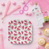 Cute Pineapple & Watermelon Pattern Papieren Bordje (Feest)