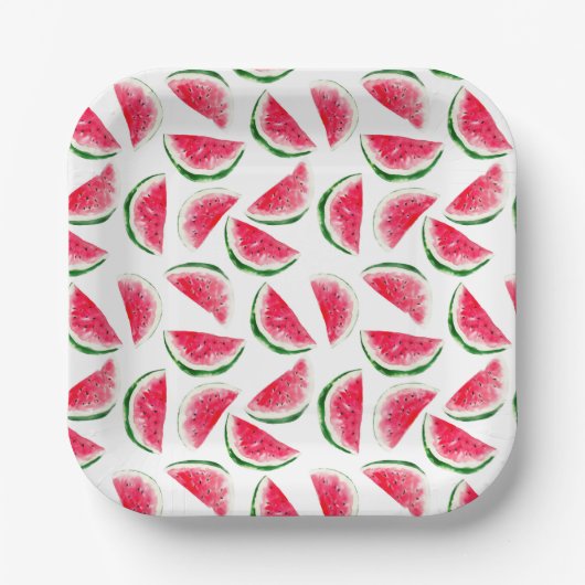 Cute Pineapple & Watermelon Pattern Papieren Bordje (Voorkant)