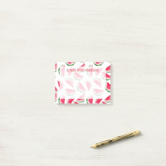 Cute Pineapple & Watermelon Pattern Post-it® Notes (Op bureau)