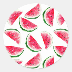 Cute Pineapple & Watermelon Pattern Ronde Sticker