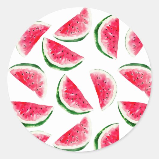 Cute Pineapple & Watermelon Pattern Ronde Sticker (Voorkant)