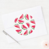 Cute Pineapple & Watermelon Pattern Ronde Sticker (Envelop)