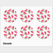 Cute Pineapple & Watermelon Pattern Ronde Sticker (Vel)