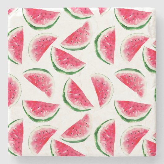 Cute Pineapple & Watermelon Pattern Stenen Onderzetter (Voorkant)