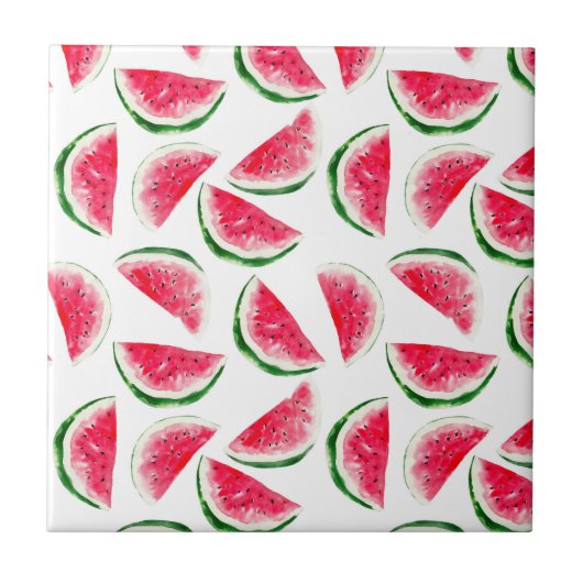 Cute Pineapple & Watermelon Pattern Tegeltje (Voorkant)