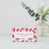 Cute Pineapple & Watermelon Pattern Visitekaartje (Staand voorkant)