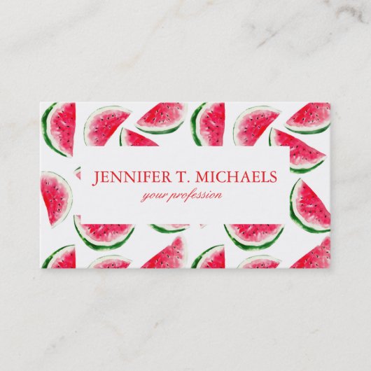 Cute Pineapple & Watermelon Pattern Visitekaartje (Voorkant)