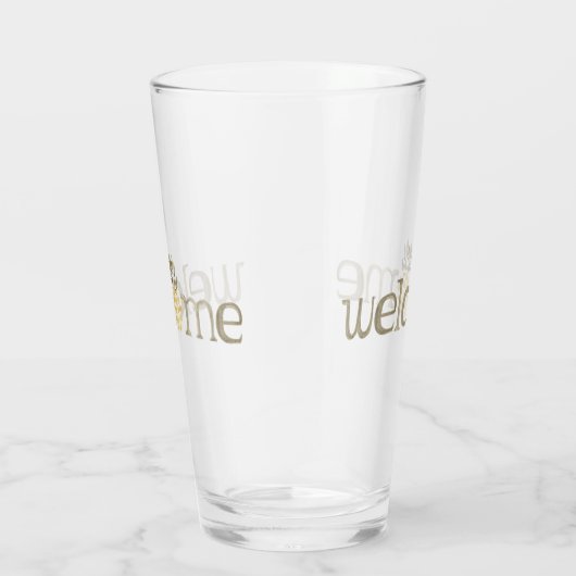 Cute Pineapple Welcome Waterverf Glass Glas (Rechts)