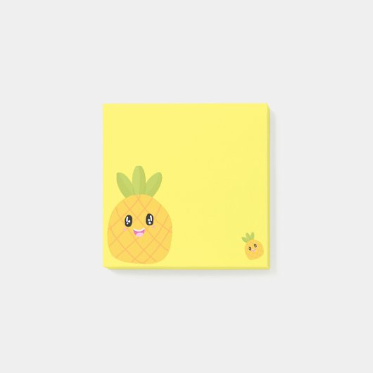 Cute Pineapple yellow kawaii Post-it® Notes (Voorkant)