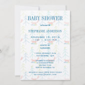 Cute Pines Fox Baby Boy Shower Invitations Kaart (Voorkant)