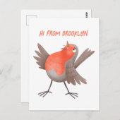 Cute-pingle cartoon briefkaart (Voorkant / Achterkant)