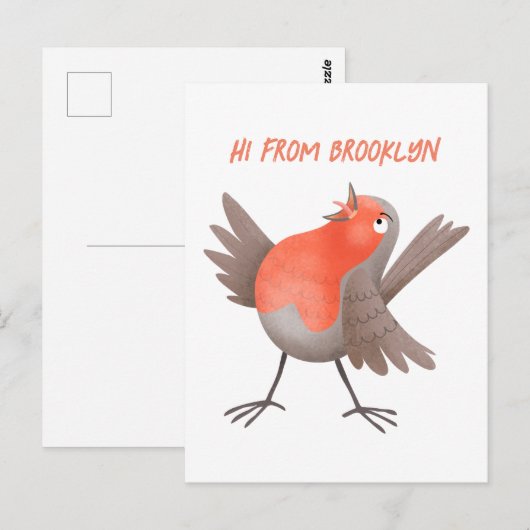 Cute-pingle cartoon briefkaart (Voorkant / Achterkant)