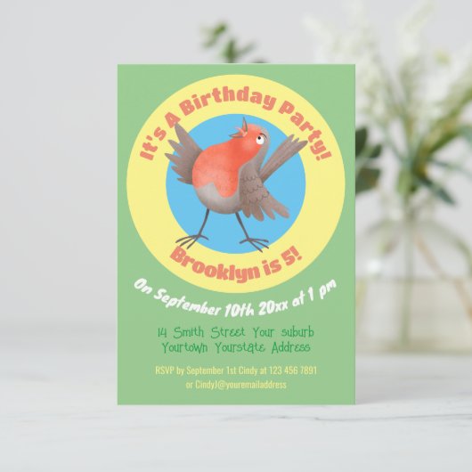 Cute-pingle cartoon kaart (Staand voorkant)