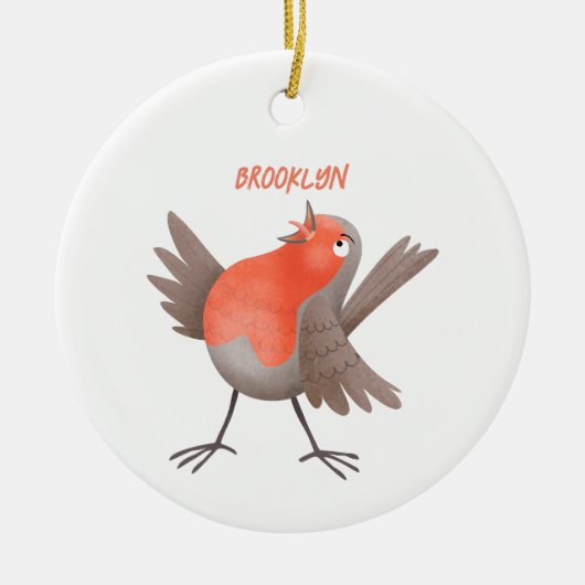 Cute-pingle cartoon keramisch ornament (Voorkant)