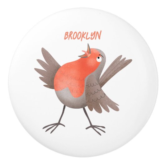 Cute-pingle cartoon keramische knop (Voorkant)