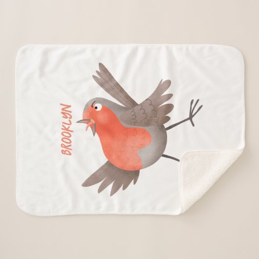 Cute-pingle cartoon sherpa deken (Voorkant (horizontaal))