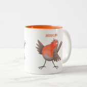 Cute-pingle cartoon tweekleurige koffiemok (Voorkant rechts)