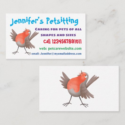 Cute-pingle cartoon visitekaartje (Voorkant / Achterkant)