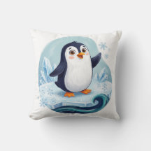 Cute Pinguïn Arctische Babykamer Kussen