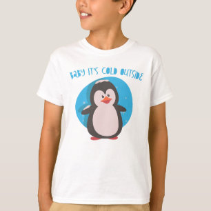 Cute pinguin Baby is buiten koud T-shirt