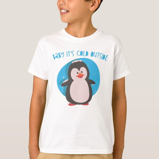 Cute pinguin Baby is buiten koud T-shirt (Voorkant)