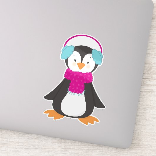 Cute pinguin, Baby pinguïn, pinguïn met scarf Sticker (Detail)