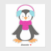 Cute pinguin, Baby pinguïn, pinguïn met scarf Sticker (Vel)