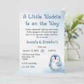 Cute Pinguïn Baby Shower Kaart (Staand voorkant)